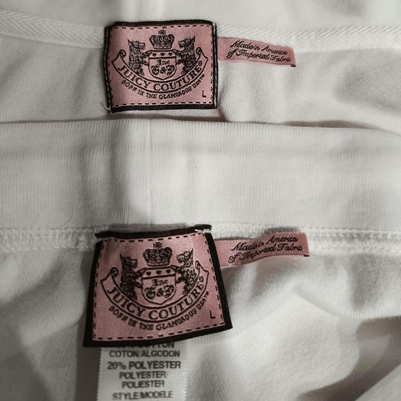 Rare Vintage Juicy Couture TrackSuit Matching Set White Jacket Pants Large Logo - Picture 7 of 8